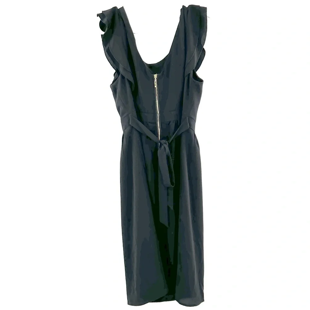 Fervour black belted sleeveless dress size L